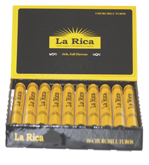 La Rica Churchills - Box of 10 Tubed Nicaraguan Cigars