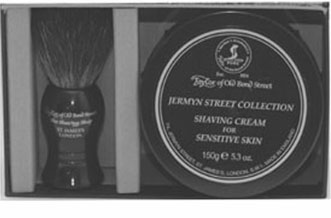 Taylor of Old Bond Street Badger Shaving Brush and Shaving Cream for sensitive Skin