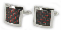 Cuff Links - Black and Red Patterned