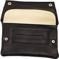 Falcon button up pouch with paper holder and zip compartment