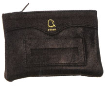 Falcon Lamb Skin Zip Pouch with paper holder