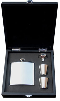6oz Plain Flask Set in Gift Box