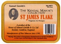 Samuel Gawith St James's Flake Pipe Tobacco-  5 Tins of 50gms