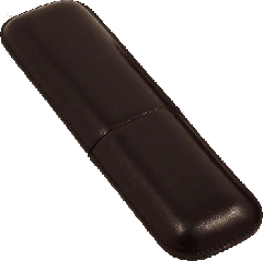 2 Finger Churchill Black Leather Cigar Case