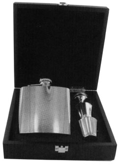 6oz Plain Flask with funnel and cups