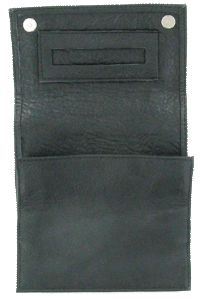 Medium Button-up Tobacco Pouch with paper holder Black