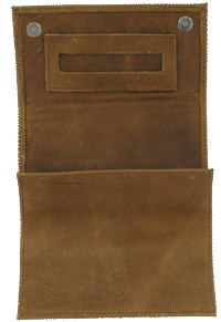 Medium Button-up Tobacco Pouch with paper holder Brown
