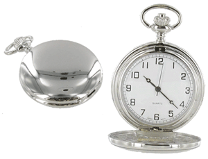 Full Hunter Pocket Watch - White Dial with Arabic numerals