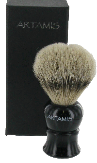 Silver Tip Badger Shaving Brush with Black Coloured Handle