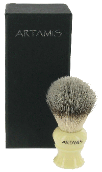 Synthetic Badger Shaving Brush with Ivory Coloured Handle